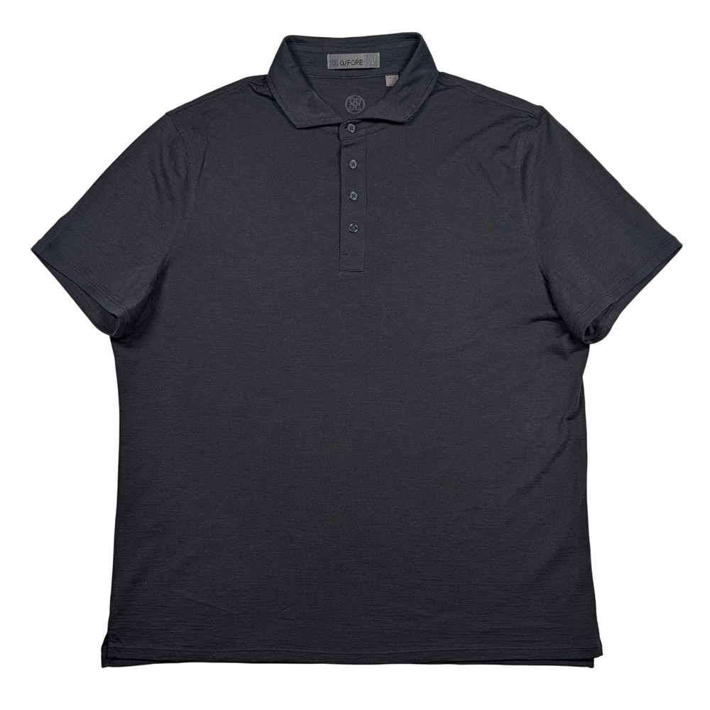G/FORE Polo Shirt Mens XL Onyx Black Merino Wool Blend Short Sleeve GMP000031